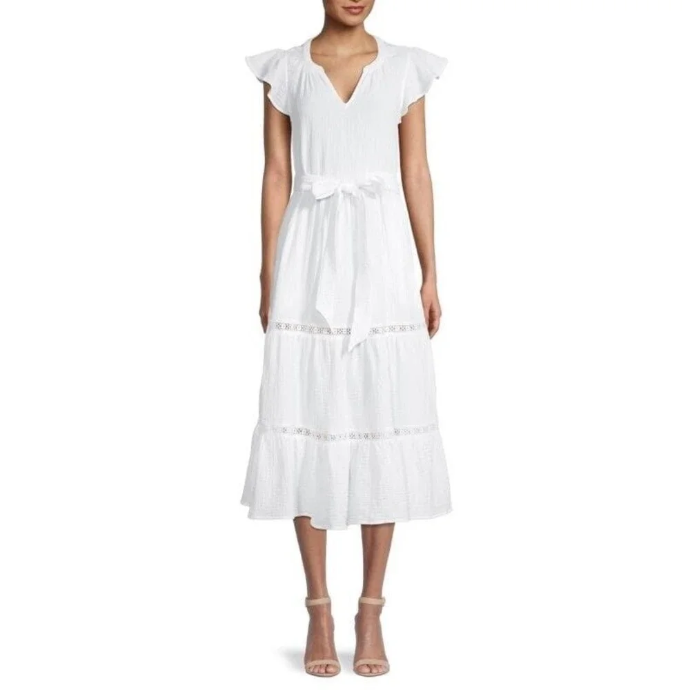 Magaschoni White Midi Dress - Picture 1 of 8